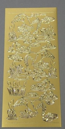 Reddy Stickerbogen 10 x 23 cm Landende Enten gold
