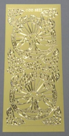Reddy Stickerbogen 10 x 23 cm Vögel mit Blumen gold