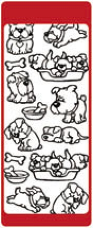 Reddy Stickerbogen 10 x 23 cm Hunde silber