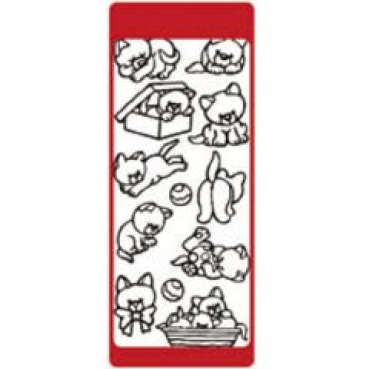 Preview: Reddy Stickerbogen 10 x 23 cm Katzen gold