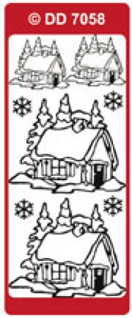 Preview: Reddy Stickerbogen 10 x 23 cm Chalets, gold