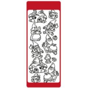 Preview: Reddy Stickerbogen 10 x 23 cm Zwerge mit Schubkarren gold