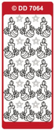 Reddy Stickerbogen 10 x 23 cm Kerzen / Kugeln gold