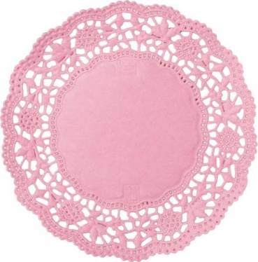 Reddy Cards Spitzendeckchen rund 10 cm pro Stück rosa