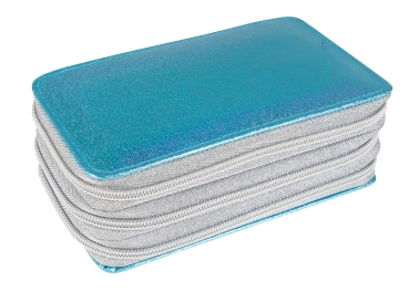 EBERHARD FABER Inhalt Schüleretui mit 3 Klappen 29 Teile Glitter blau