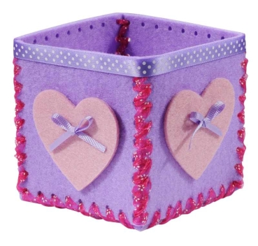 Filzrohling ohne Accessoires für Deko-Box lavendel 9 x 9 cm