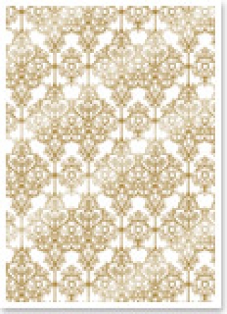 Reddy Cards Deko-Karton "Barock" weiss, gold-laminiert