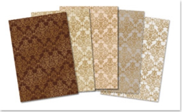 Reddy Cards Deko-Karton "Barock" Set mit 5 Farben, gold-laminiert