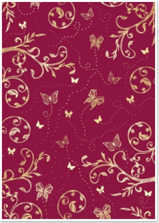 Reddy Cards Deko-Karton "Sommer" himbeere, gold-laminiert