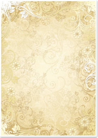 Reddy Cards Deko-Karton "Floral" beige, gold-laminiert