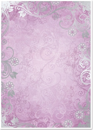 Reddy Cards Deko-Karton "Floral" lila, silber-laminiert