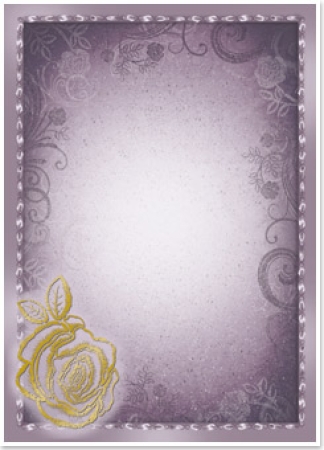 Reddy Cards Deko-Karton "Rose" flieder, gold-laminiert