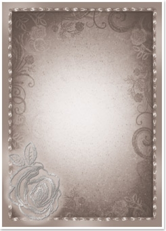 Reddy Cards Deko-Karton "Rose" beigegrau, silber-laminiert
