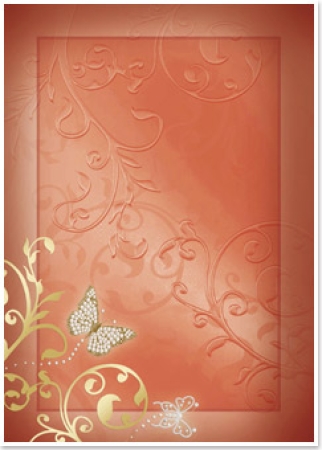 Reddy Cards Deko-Karton "Schmetterlinge" zimt gold-laminiert
