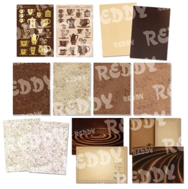 Reddy Cards Bastelset für 12 Kaffeekarten braun-beige
