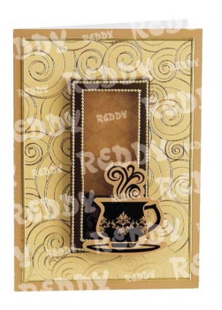 Preview: Reddy Cards Bastelset für 12 Kaffeekarten braun-beige