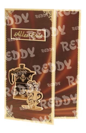 Preview: Reddy Cards Bastelset für 12 Kaffeekarten braun-beige