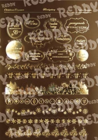 Reddy DeLuxe Stanzbogen Schildchen und Bordüren braun, gold laminiert