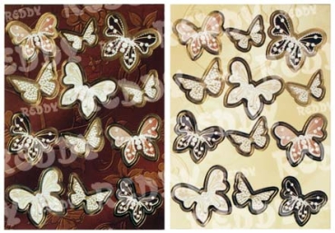 Reddy DeLuxe Stanzbogen Set Floating Butterflies beige-braun, gold laminiert