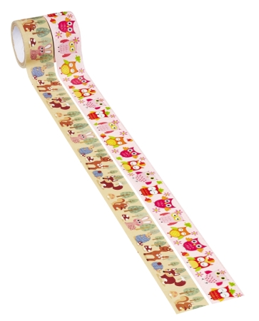 Design-Klebeband 25 mm breit pro Meter Wald-Tiere