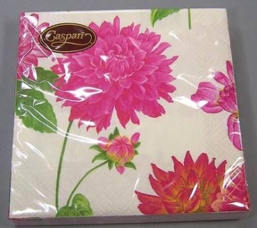 CASPARI Serviette pro Stück Dahlias ivory