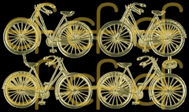 Dresdner Ornamente pro Bogen Fahrräder in silber
