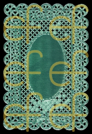 Dresdner Ornamente pro Bogen Spitzendeckchen mint grün