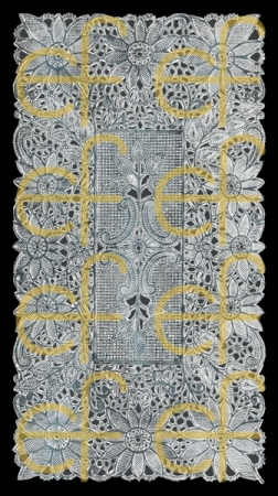 Dresdner Ornamente pro Bogen Deckchen silber