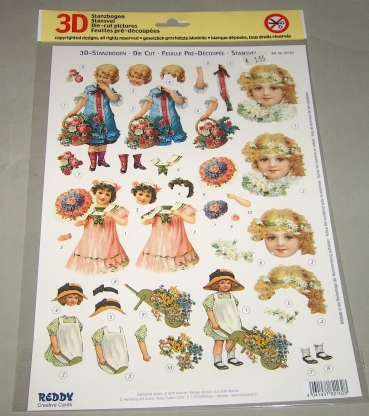 3D Stanzbogen Mädchen mit Blumen