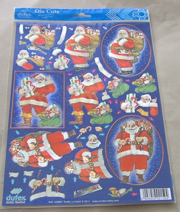 Reddy Cards Dufex 3 D Stanzbogen Lustige Weihnachtsmänner