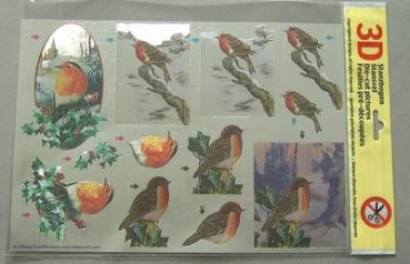 3 D Stanzbogen A 4 Rotkehlchen