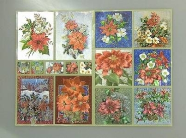 Stickerbogen A4 Weihnachtliche Christrosenbouquets