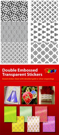 Double Embossed Transparent Gold Sticker Background