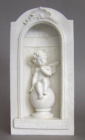 Engel Wandbild mit Licht 27 x 13,5 cm Polyresin