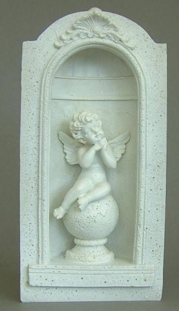 Engel Wandbild mit Licht 27 x 13,5 cm Polyresin