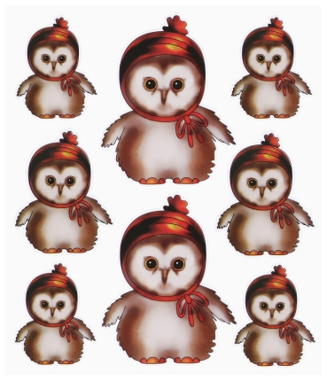 HOBBY-Design Sticker Eulen II – Bastelsticker Für Karten & Scrapbooking, Bogen 15x16,5 Cm