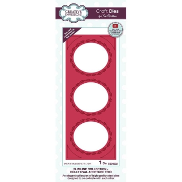 Creative Expressions Sue Wilson Craft Die Slimline Collection Aperture Trio Holly Oval