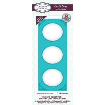 Creative Expressions Sue Wilson Craft Die Slimline Collection Aperture Trio Stitched Oval