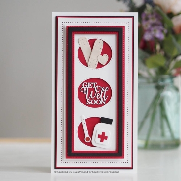 Preview: Creative Expressions Sue Wilson Craft Die Slimline Collection Aperture Trio Stitched Oval