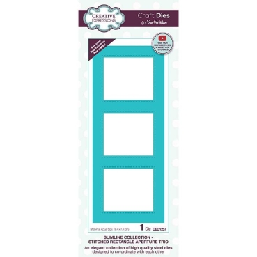 Creative Expressions Sue Wilson Craft Die Slimline Collection Aperture Trio Stitched Rectangle
