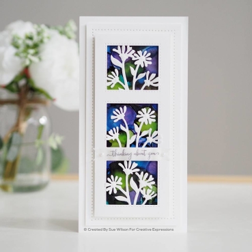 Preview: Creative Expressions Sue Wilson Craft Die Slimline Collection Aperture Trio Stitched Rectangle
