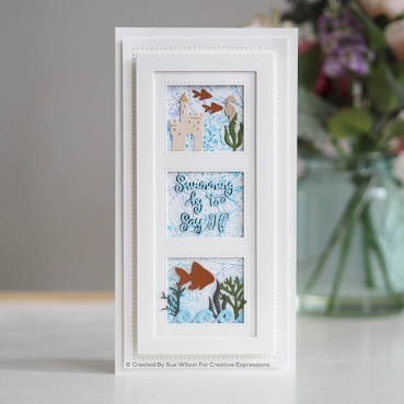Preview: Creative Expressions Sue Wilson Craft Die Slimline Collection Aperture Trio Stitched Rectangle