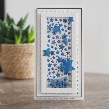 Preview: Creative Expressions Sue Wilson Craft Die Slimline Collection Stars Background