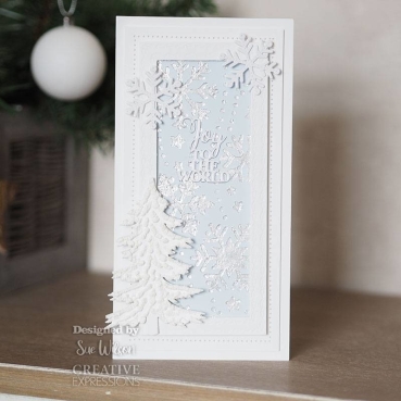 Preview: Creative Expressions Sue Wilson Craft Die Slimline Collection Decorative Holly Rectangle Frame