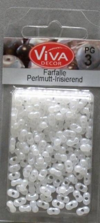 Farfalle Perlen 3,2 x 6,5 mm 17 Gramm perlmutt irisierend