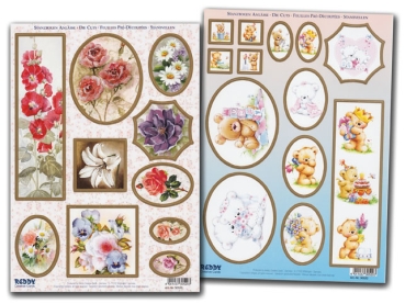 Reddy Cards 2 Stanzbogen Anlässe Motive mit Goldrand 2 für Prägeboard Majestic
