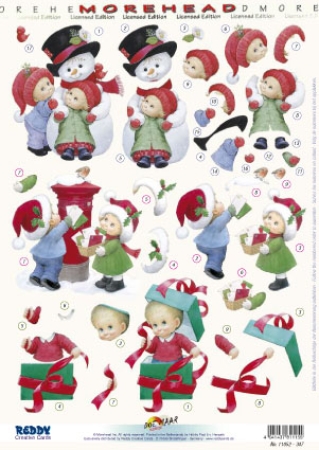 3D Stanzbogen Moreheads mit Schneemann, zur Post