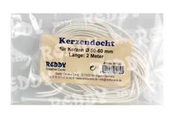 Flachdocht für Kerzen mit Durchschnitt von 50 bis 60 mm