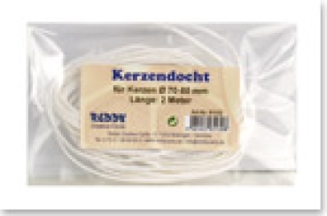 Flachdocht für Kerzen mit Durchschnitt von 70 bis 80 mm