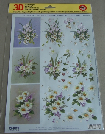 3D Stanzbogen Romantisch Blumensträuße Frühling